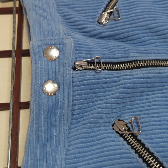 Rag & Bone baby blue corduroy zip mini skirt sz 2 - Picture 3 of 5